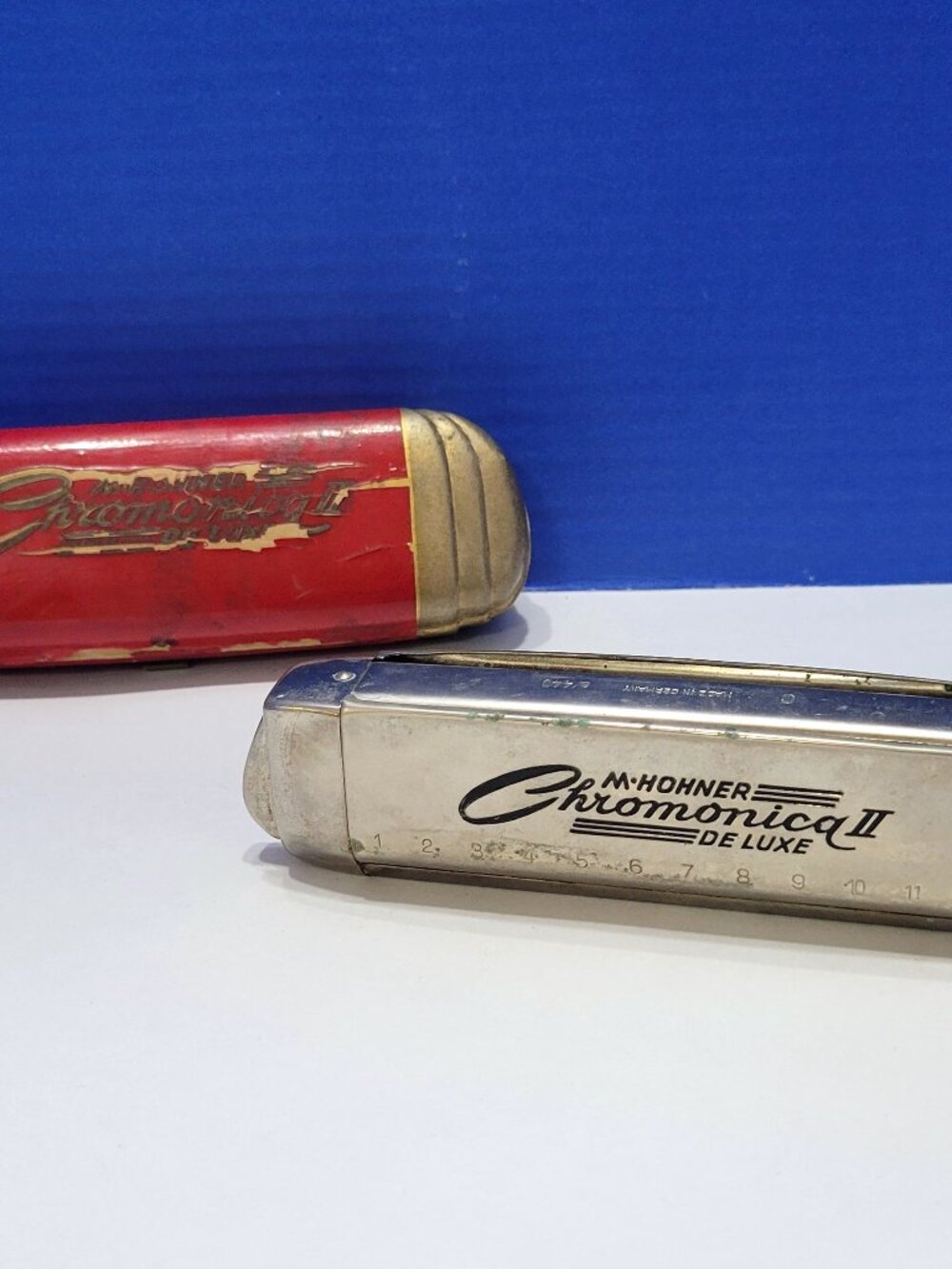 Vintage Hohner Chromonica Deluxe 2 Harmonica Key of C in Case